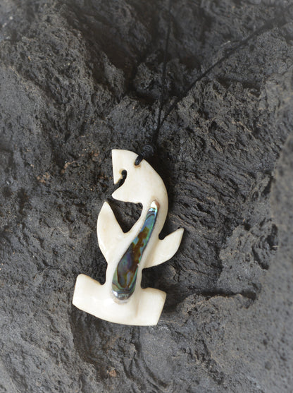 Hand carved bone Hammerhead Shark necklace