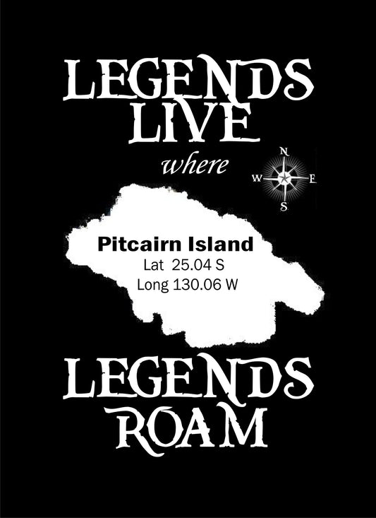 Pitcairn Islands T-skjorte - Legends Live Where Legends Roma - Childs