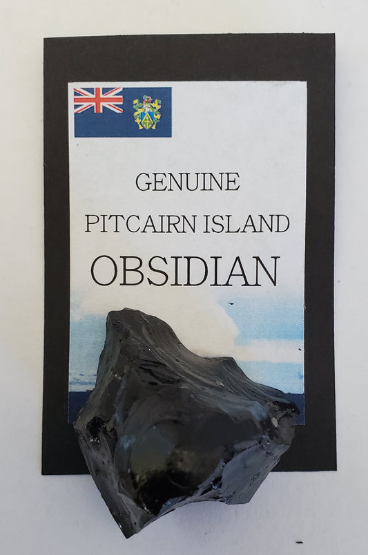 Pitcairn Island Black Obsidian - Gathered from Down Rope
