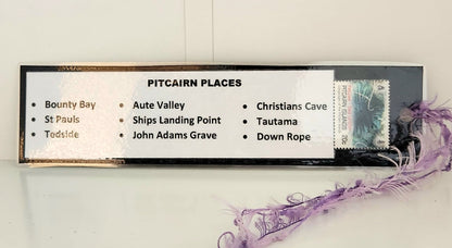 Bookmark - Pitcairn Place Names - with Pitcairn Stamp