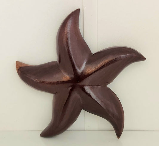 Hand carved Star Fish Wall Hanging - from local Miro wood - Large