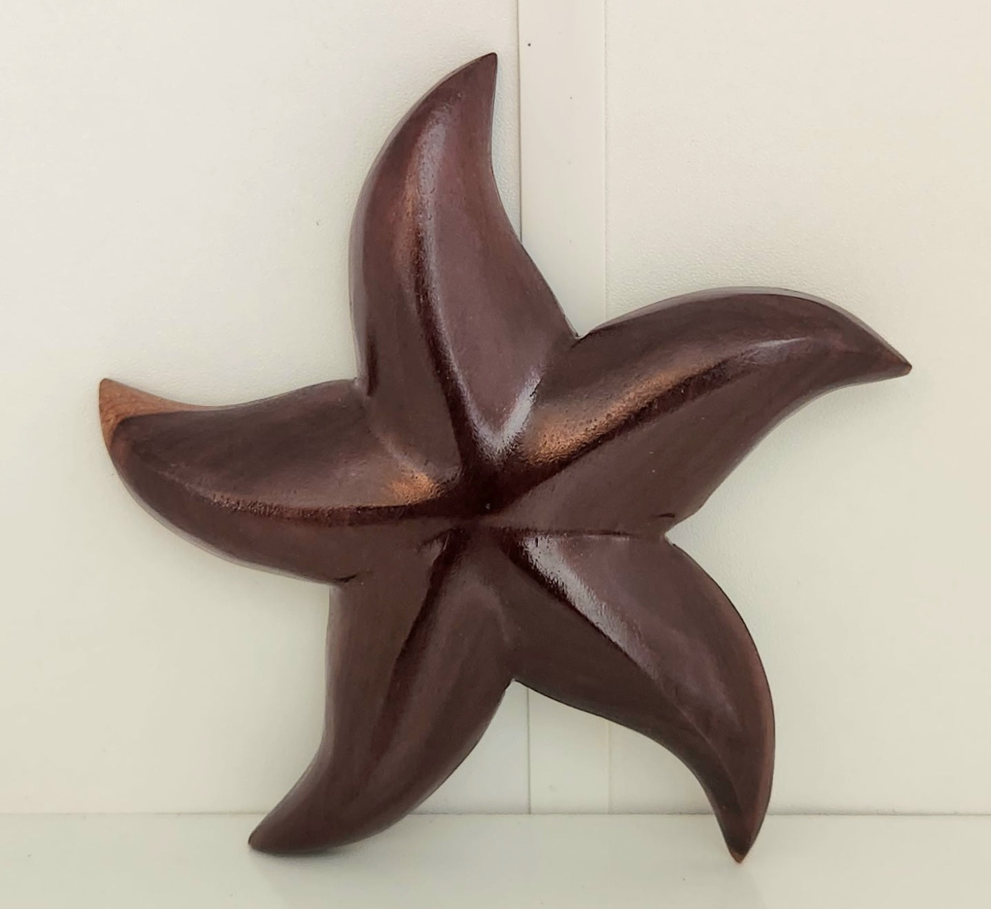 Hand carved Star Fish Wall Hanging - from local Miro wood - Small