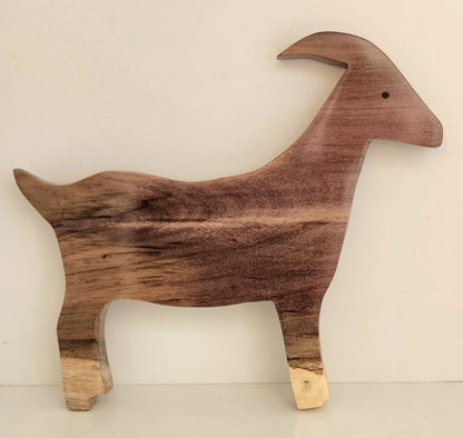 Hand Carved Goat Wall Hanging - from Local Burau wood