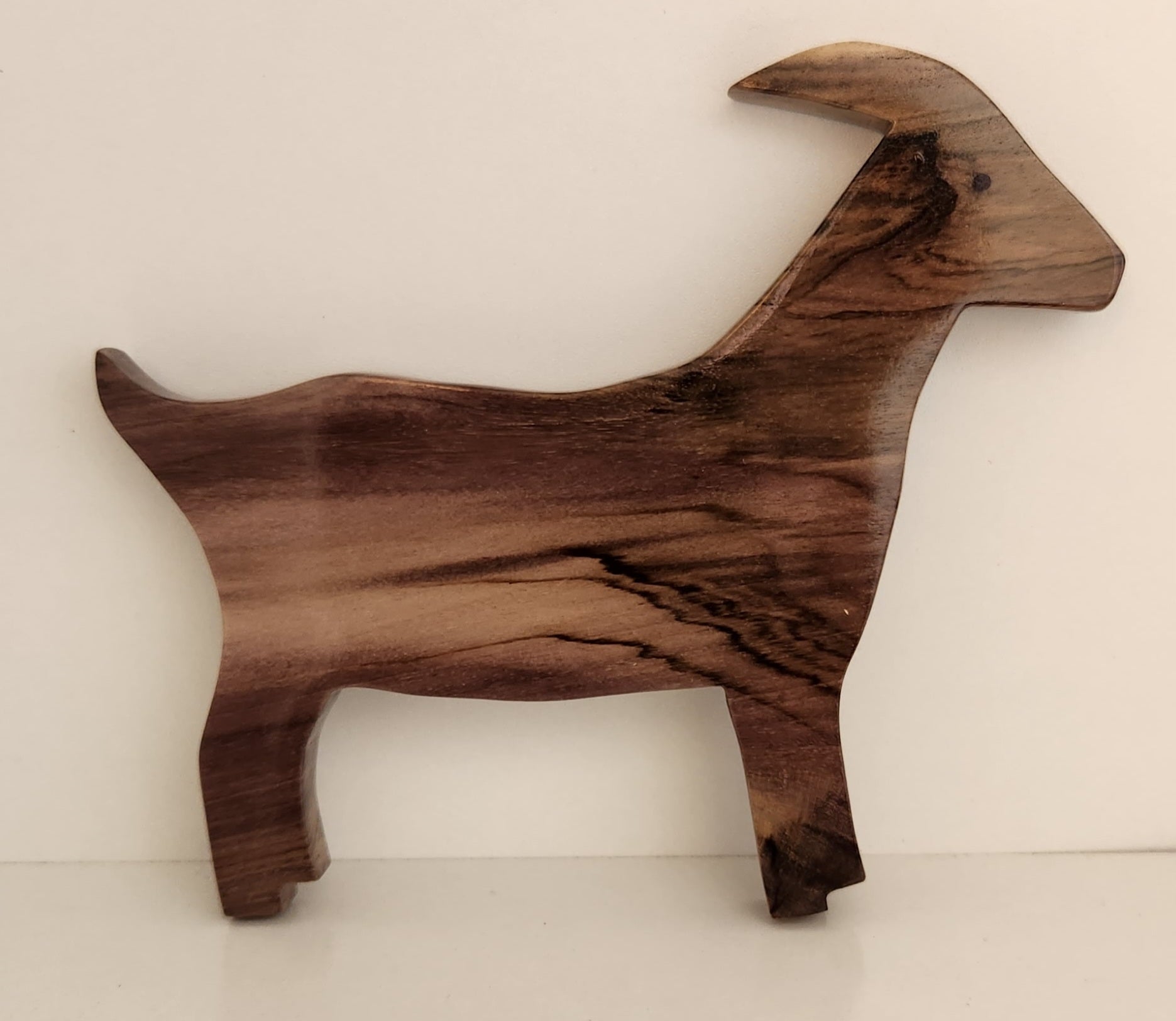 Hand Carved Goat Wall Hanging - from Local Burau wood