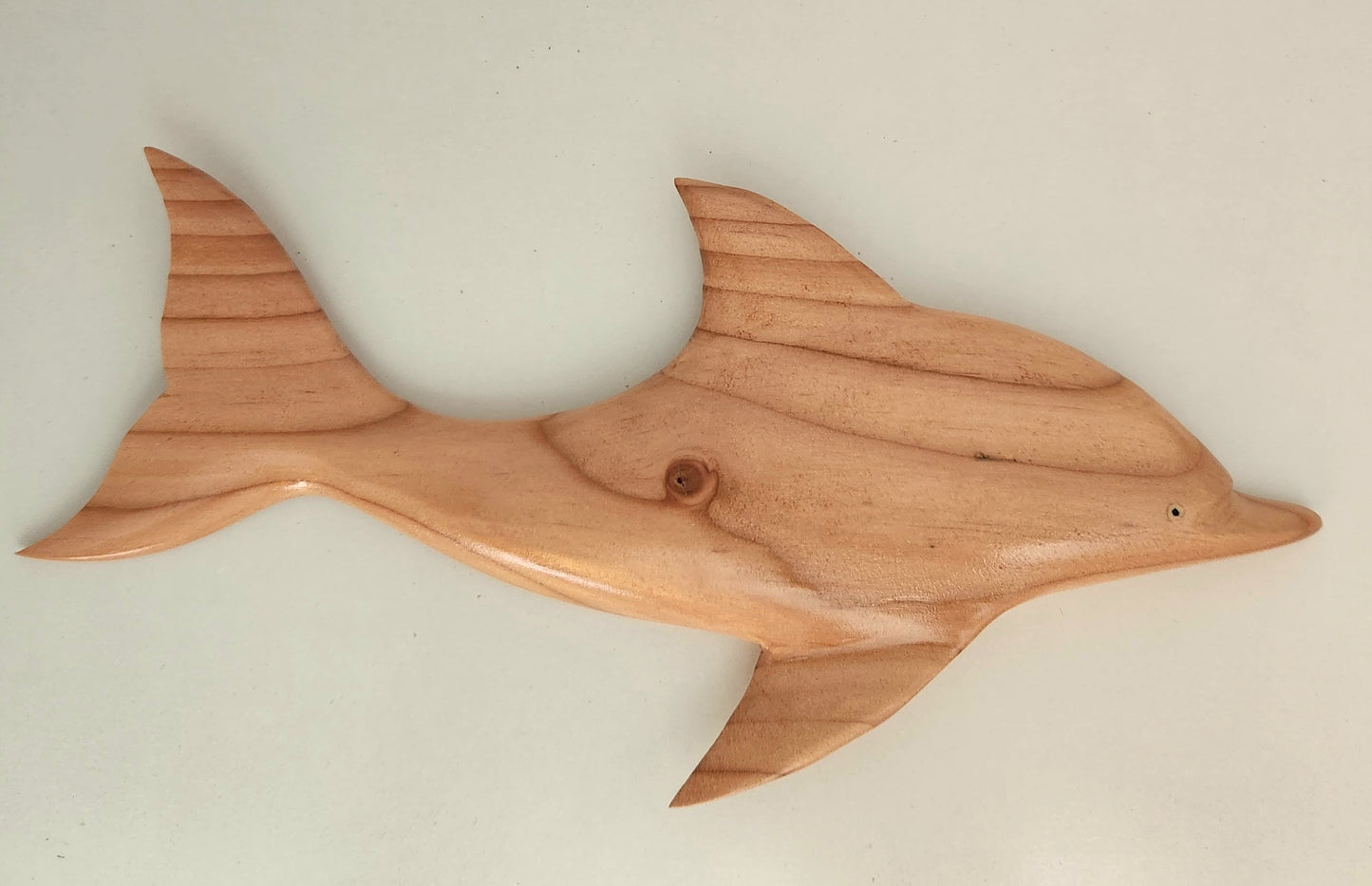 Hand Carved Dolphin Wall Hanging from local Pine wood - medium