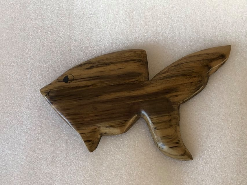 Handmade Goldfish Fridge Magnet in local Miro wood - Large