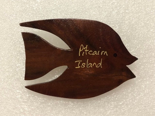 Hand carved Angel Fish Fridge Magnet from local Burau Or Miro Wood