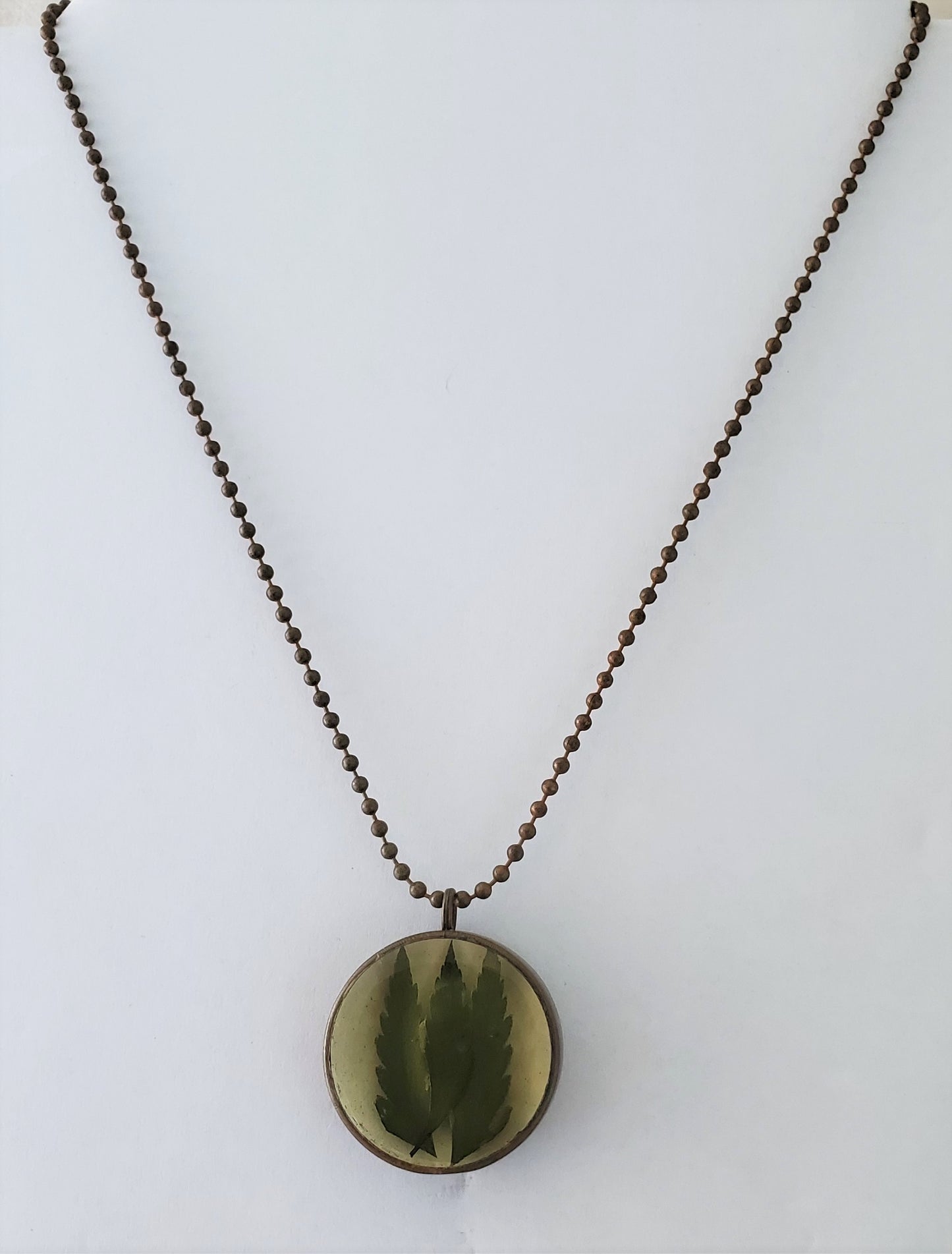 Hand crafted Fern Resin Necklace
