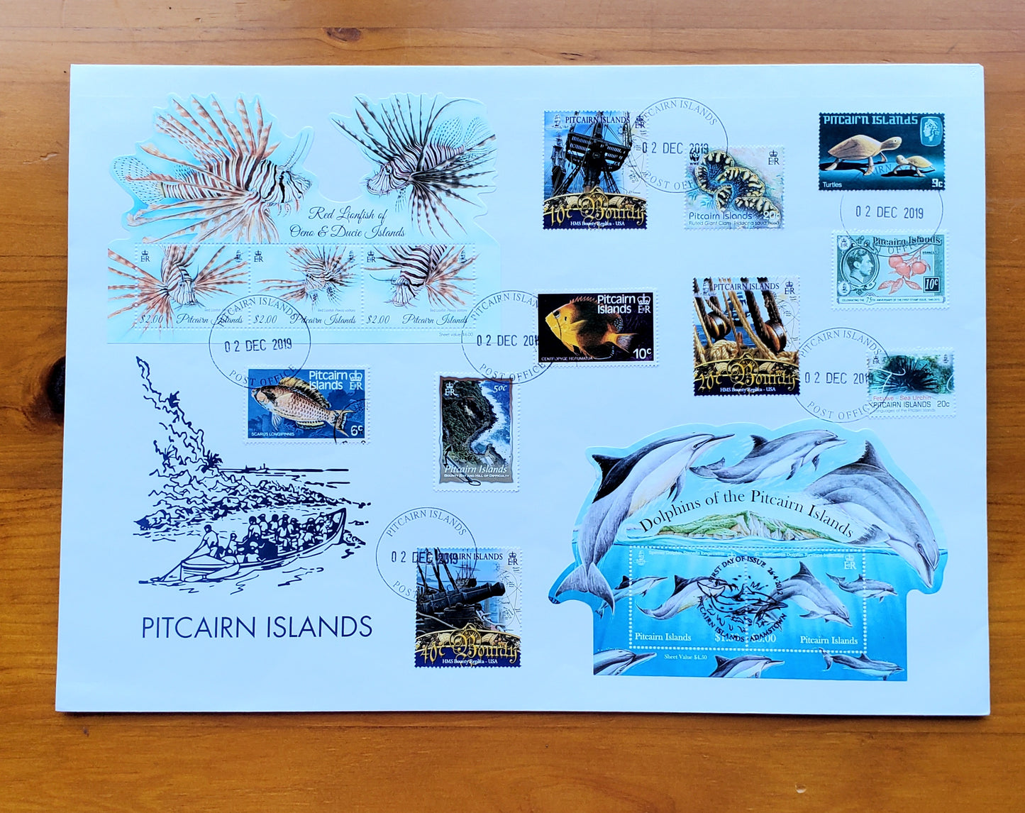 Pitcairn Islands Marine Reserve Stamp Issues  - Dolphin and Lionfish