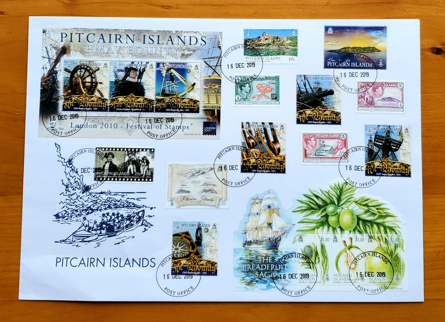 HMAV Bounty and Pitcairn's Breadfruit Saga Stamp Set