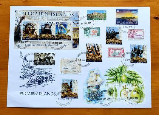 Juego de sellos HMAV Bounty y Pitcairn's Breadfruit Saga