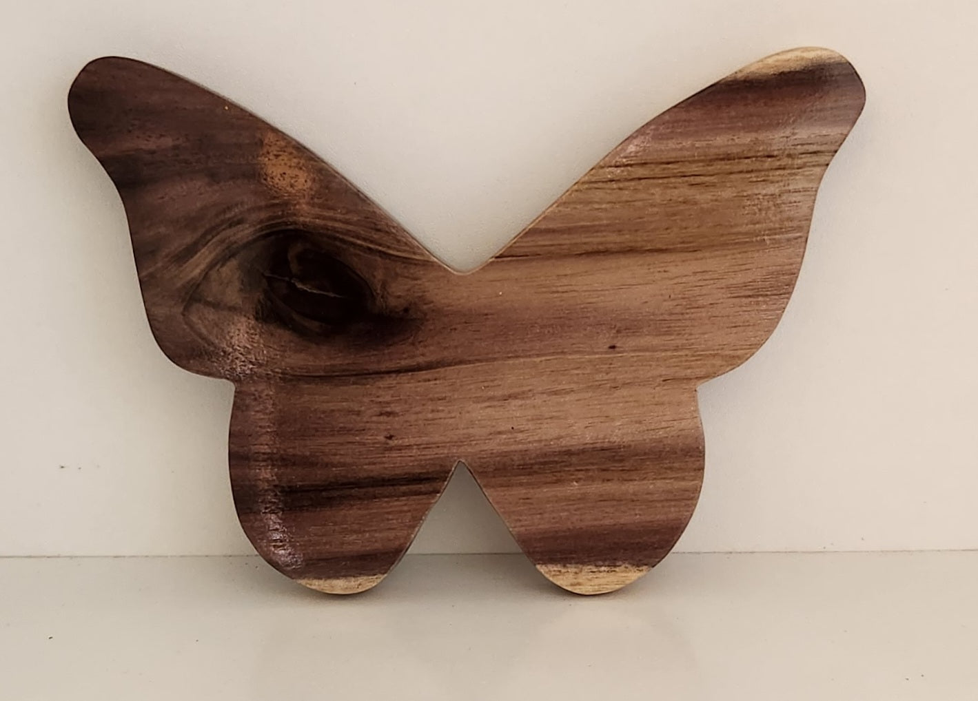 Hand Carved Butterfly Wall Hanging - in Dark Tau or Pale Burau wood