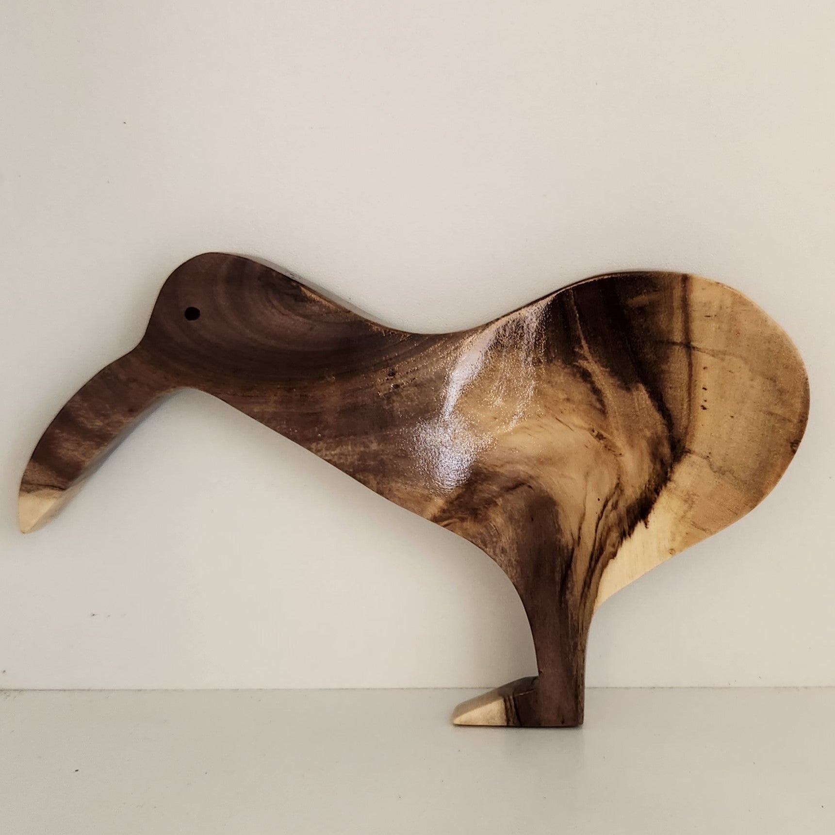 Hand Carved Kiwi Wall Hanging - in local Burau Wood