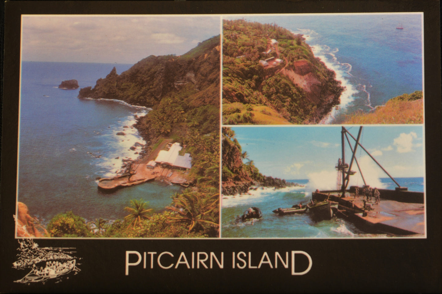 Carte postale de l'île Pitcairn - Bounty Bay et le débarquement