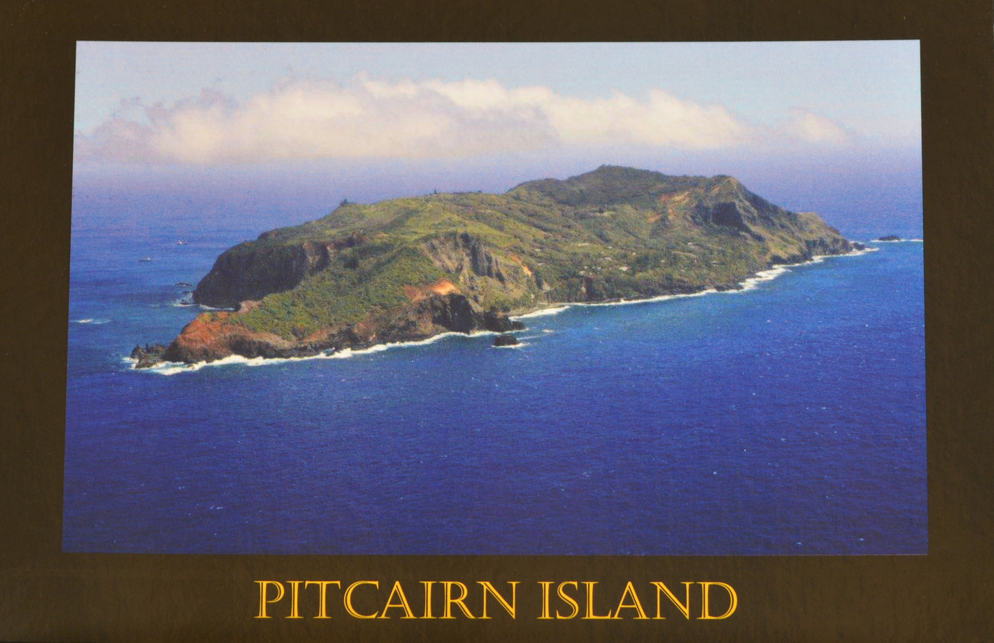Postal de la isla Pitcairn - Vista aérea