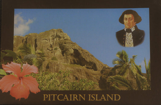 Carte postale de l'île Pitcairn - Christian's Cave estampillée