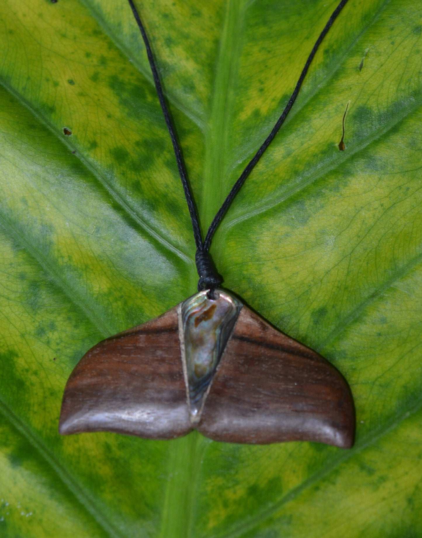 Hand carved wooden necklace
