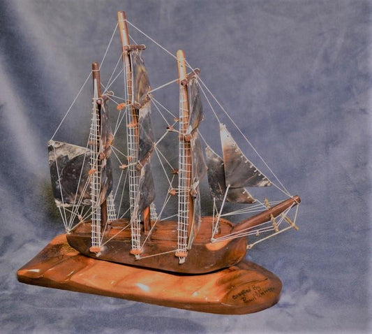 Hand carved HMS Bounty Model