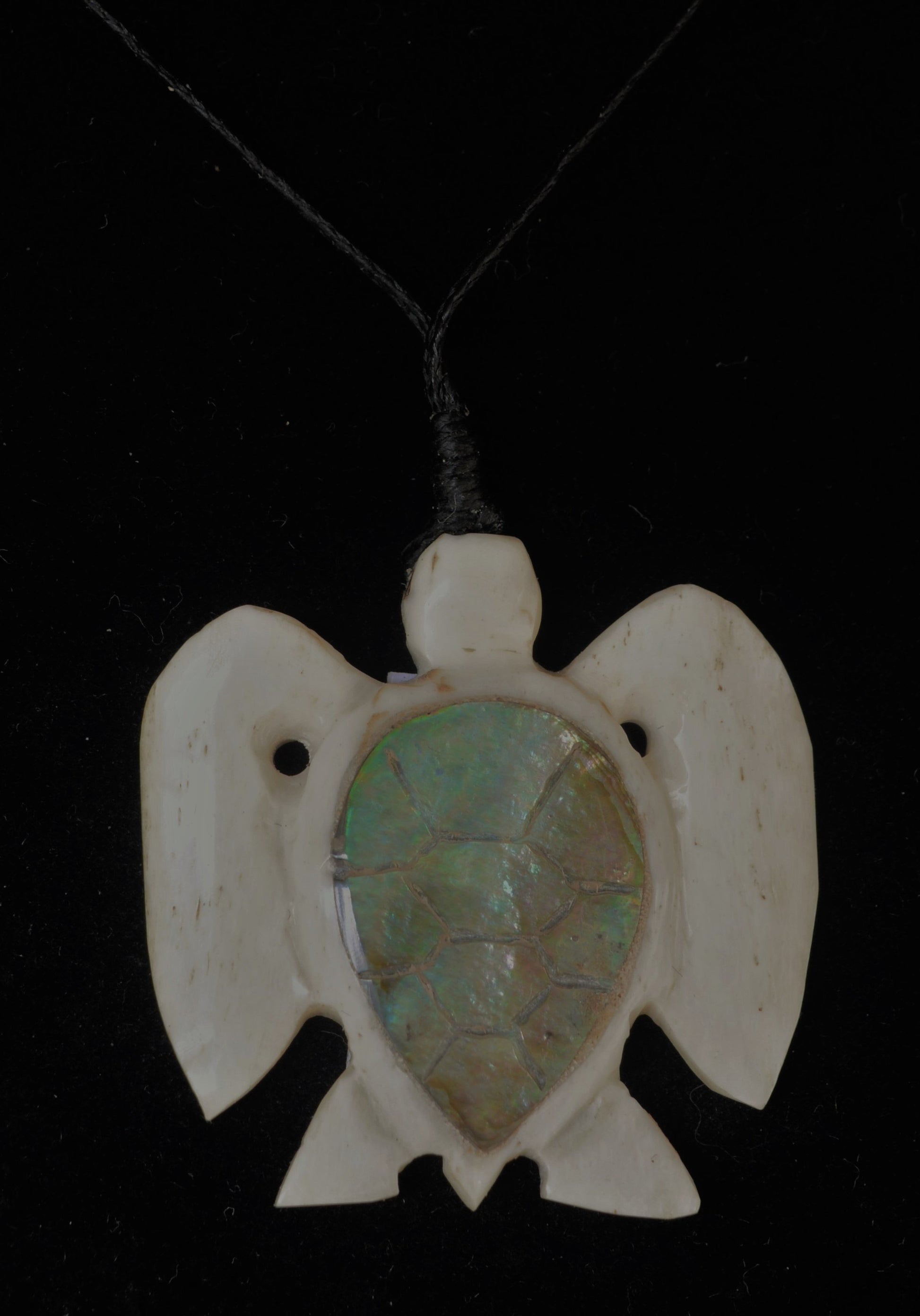 Hand carved bone turtle necklace