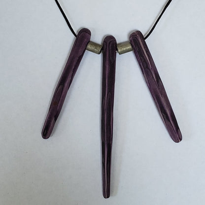 Handmade 3 Spike Purple Sea Urchin Necklace