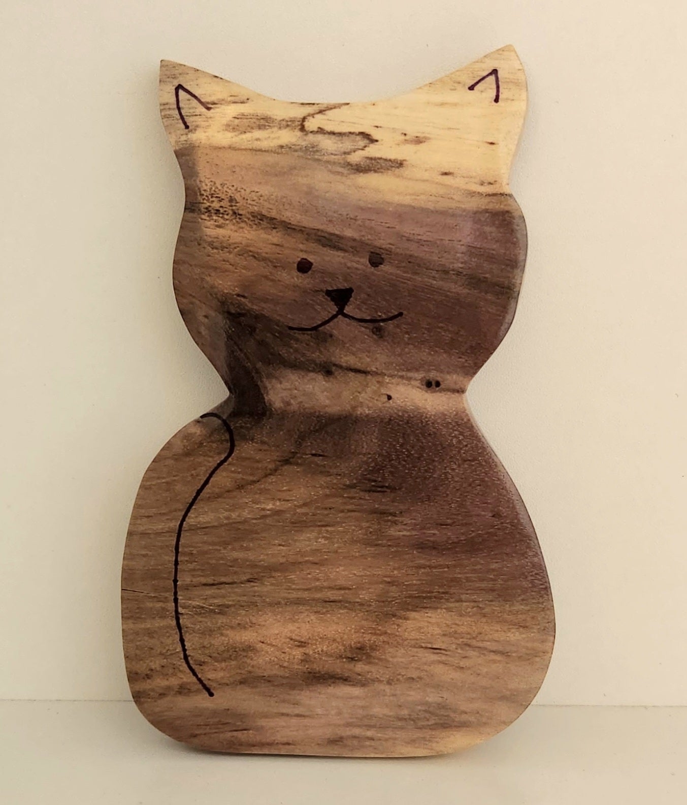 Hand Carved Kitty Cat Wall Hanging - from Local Burau wood