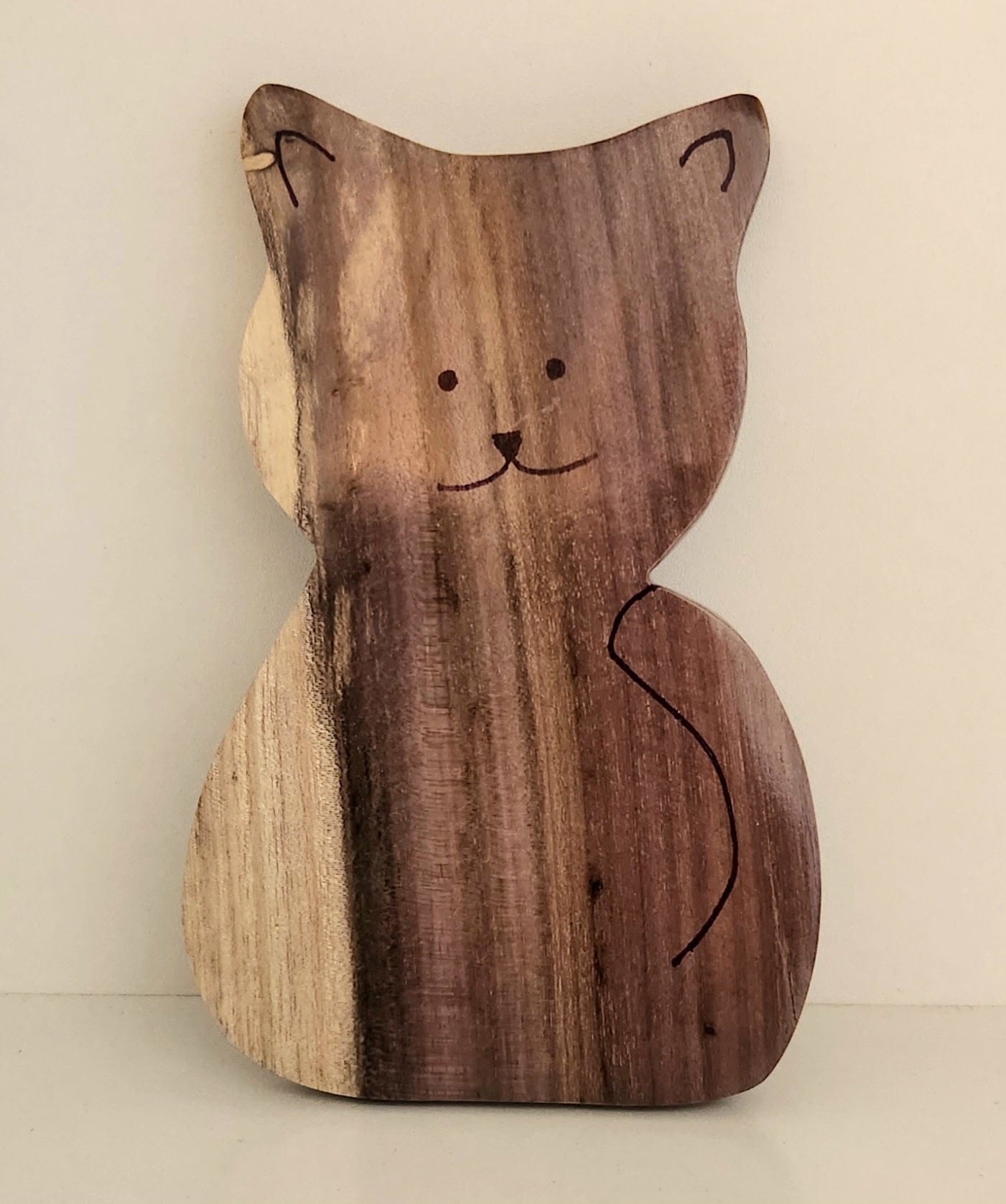 Hand Carved Kitty Cat Wall Hanging - from Local Burau wood