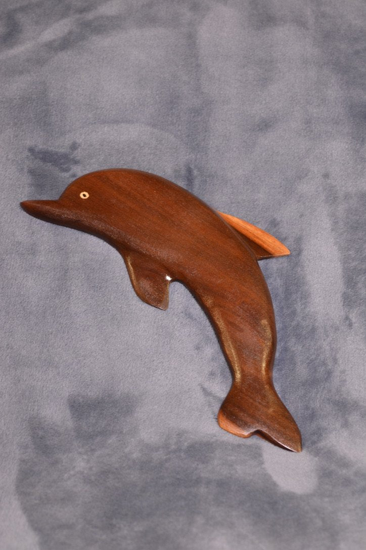 Hand carved wall hanging dolphin