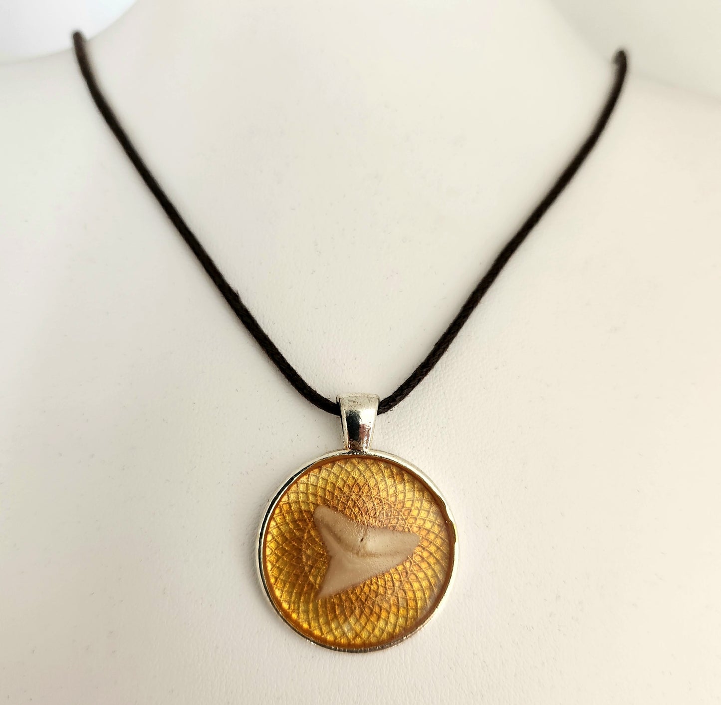 Hand crafted Shark Tooth Necklace in Resin
