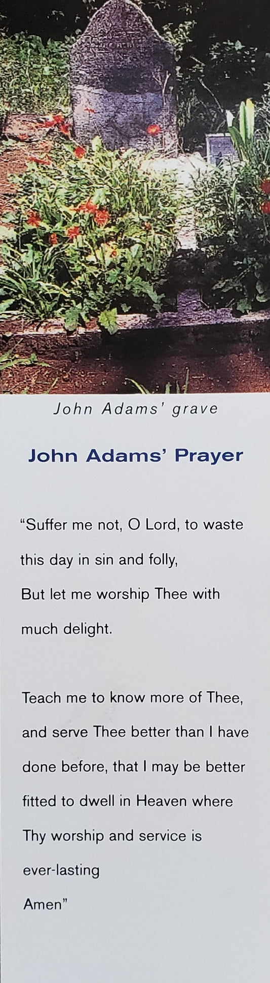 Marcador - John Adams Grave, cartulina