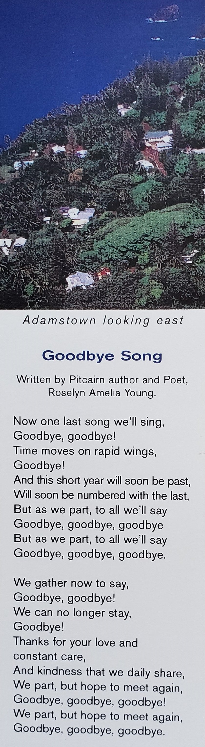 Lesezeichen - Pitcairn Island Goodbye Song