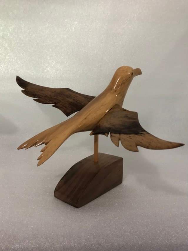 Hand Carved Bird from Local Burau Wood