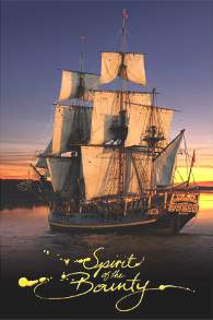 Spirit of the Bounty Postcard - HMAV Bounty Sunset