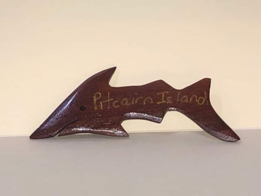 Hand carved  Shark Fridge Magnet from Local Miro wood