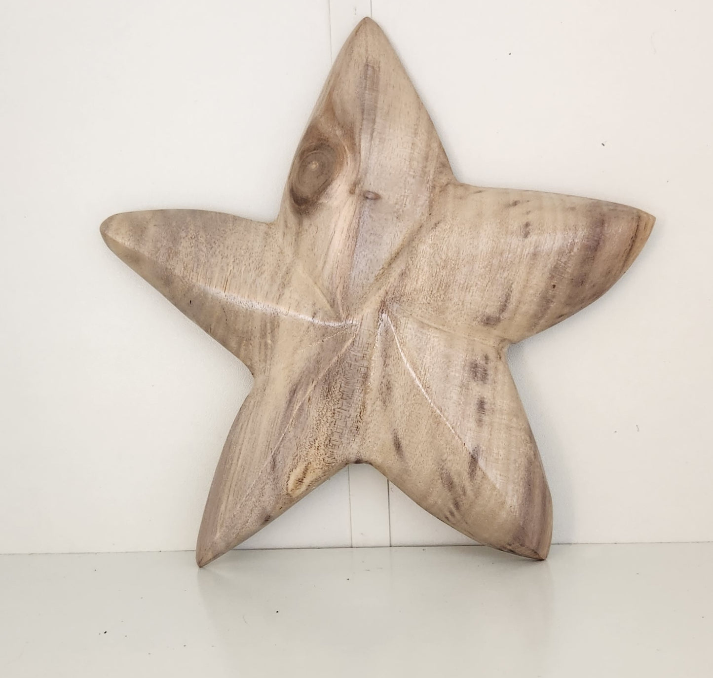 Hand Carved Star Fish Wall Hanging from Local Burau Wood