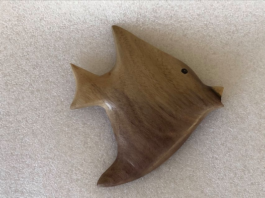 Handmade Angel Fish Fridge Magnet in local Burau Wood - Small