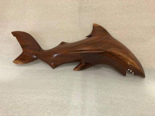 Handcarved Shark Wall hanging from Local Miro Wood